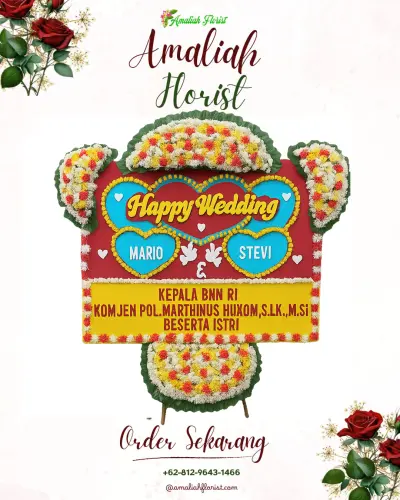 Karangan Papan Bunga Pernikahan di Nanggung